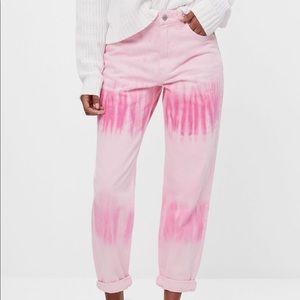 Bershka Pink Tie-Dye Balloon Mom Jeans